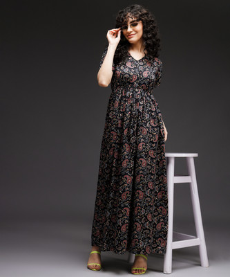 Emeros Women Maxi Multicolor Full Length Dress