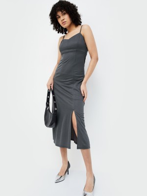 Ginger by Lifestyle Women A-line Grey Dress