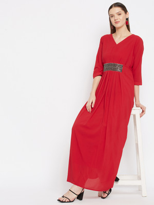 Imfashini Women Gown Red Maxi/Full Length Dress