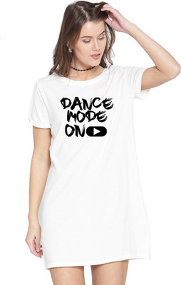 HouseOfCommon Women T Shirt Dark Blue Above Knee/Mid Thigh Length Dress