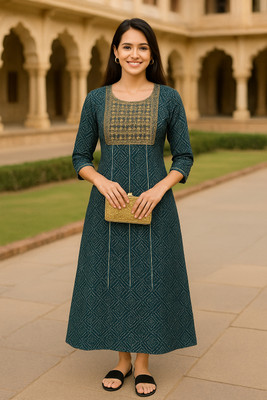 Orange Paper Women Gown Green Ankle Length Dress