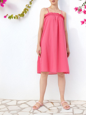 Dressberry Women A-line Pink Knee Length Dress