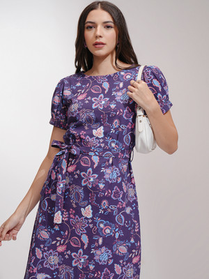 Tokyo Talkies Women A-line Multicolor Knee Length Dress