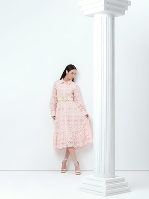 VERO MODA Women Shirt Pink Midi/Calf Length Dress