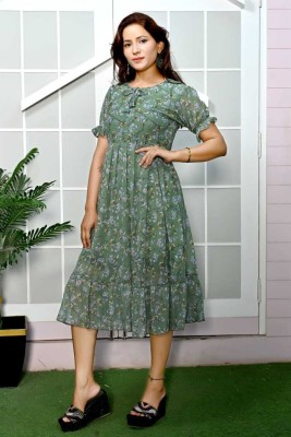 AMORE CREATION Women A-line Green Dress