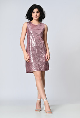 ALL WAYS YOU Women Shift Pink Above Knee/Mid Thigh Length Dress