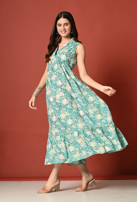 Mittal Enterprises Women Maxi Green Midi/Calf Length Dress