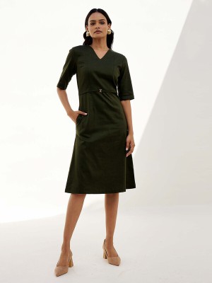 SALT ATTIRE Women Sheath Dark Green Dress