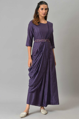 W Women Gown Purple Ankle Length Dress