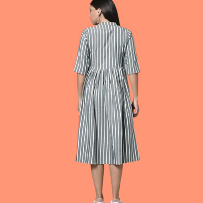 Texpamz Women Striped A-line Kurta(Multicolor)