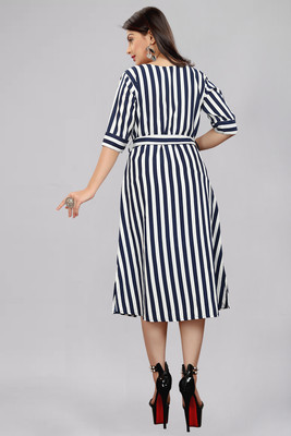 tanvi creation Women A-line Multicolor Knee Length Dress