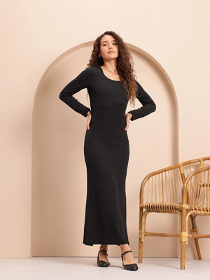 Mast & Harbour Women Bodycon Black Knee Length Dress