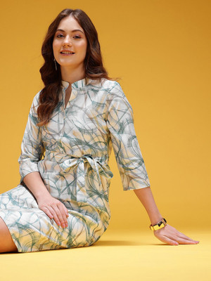 HERE&NOW Women Shirt White Below Knee Dress