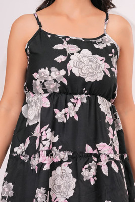 Bhawanaprint Women A-line Black Mini/Short Dress