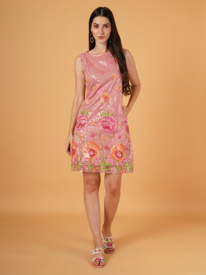 9 impression Women A-line Pink Knee Length Dress