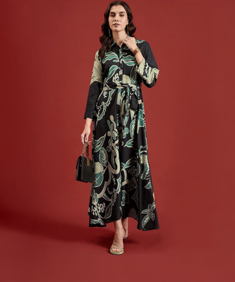 all about you Women Fit and Flare Green Maxi/Full Length Dress