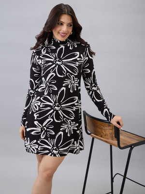 Globus Women A-line Black, White Mini/Short Dress