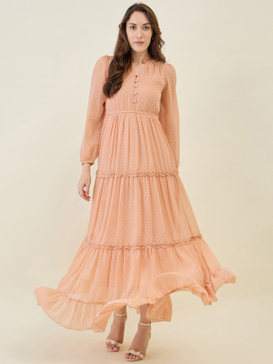 AAYU Women Layered Multicolor Maxi/Full Length Dress