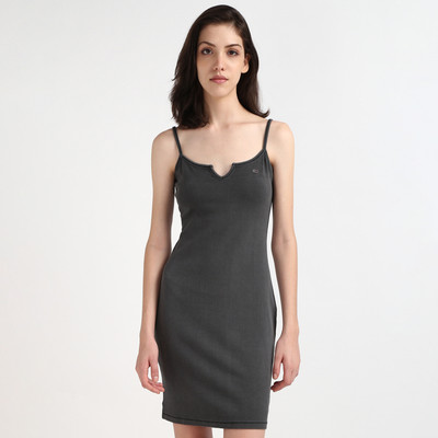 TOMMY HILFIGER Women Bodycon Grey Above Knee/Mid Thigh Length Dress