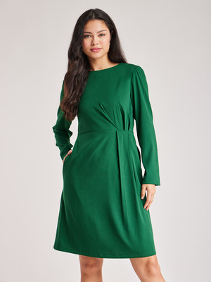 Fable Street Women A-line Green Knee Length Dress