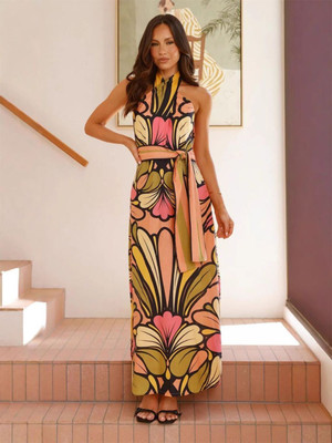 Routes by All About You Women Wrap Multicolor Maxi/Full Length Dress