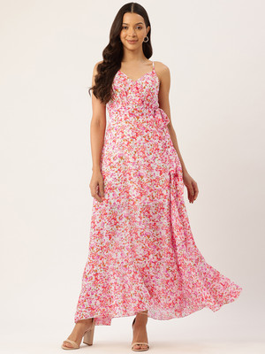 Rue Collection Women A-line Multicolor Midi/Calf Length Dress