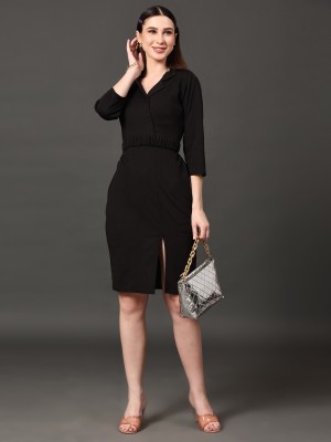 Ziva Fashion Women Bodycon Black Dress