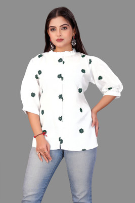pcdaya Casual Floral Print Women Multicolor Top