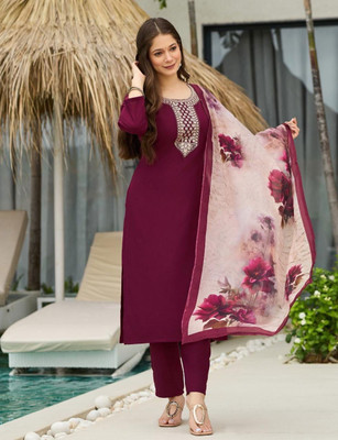 BAJRANG CREATION Women Ethnic Dress Maroon Maxi/Full Length Dress
