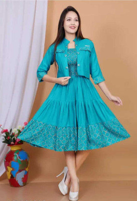 LAMIYA DRESSES Women A-line Light Green Above Knee/Mid Thigh Length Dress