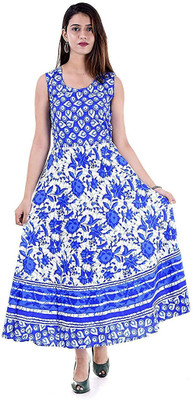 DADUDAYAL EXPORT Women Gown Purple, White Midi/Calf Length Dress