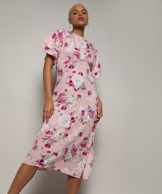 CAMPUS SUTRA Women A-line Multicolor Midi/Calf Length Dress