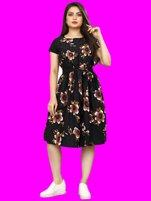 Threadhunter Women A-line Multicolor Above Knee/Mid Thigh Length Dress