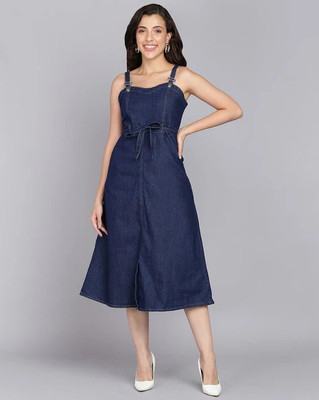 Codaisy Women A-line Blue Knee Length Dress