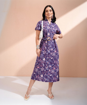 Tokyo Talkies Women Shirt Multicolor Midi/Calf Length Dress