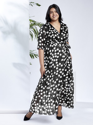 Globus Women Wrap Black Maxi/Full Length Dress