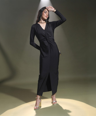 Tokyo Talkies Women Maxi Black Midi/Calf Length Dress
