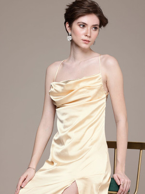 bebe Women Maxi Beige Full Length Dress