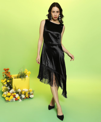 Pina Colada Women A-line Black Midi/Calf Length Dress