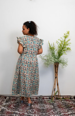 TARINNI Women Fit and Flare Multicolor Midi/Calf Length Dress