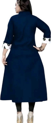 Texpa Pl Women Printed Straight Kurta(Blue, Pink)