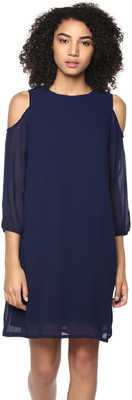 HARPA Women A-line Dark Blue Knee Length Dress