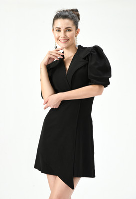 SAKSHI TRADER Women Bodycon Black Above Knee/Mid Thigh Length Dress