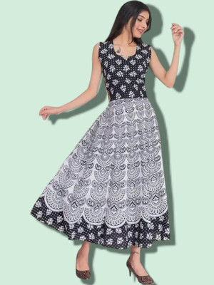 Tankavis Women Gown Black Knee Length Dress