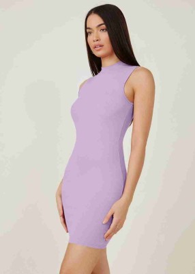 SWEVENFASHION Women Bodycon Purple Dress