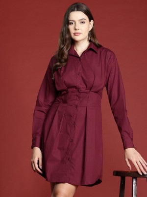 all about you Women Shirt Maroon Dress