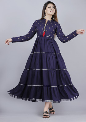 VASANT APPAREL Anarkali Gown(Blue)