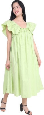 AUDRAPE Women Maxi Green Dress