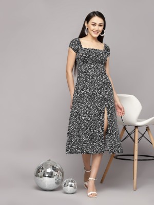 MEETNEX Women A-line Black Dress