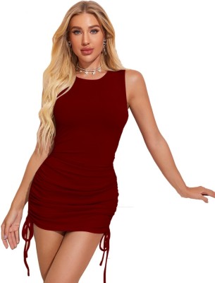 RIHANI FAB Women A-line Maroon Dress